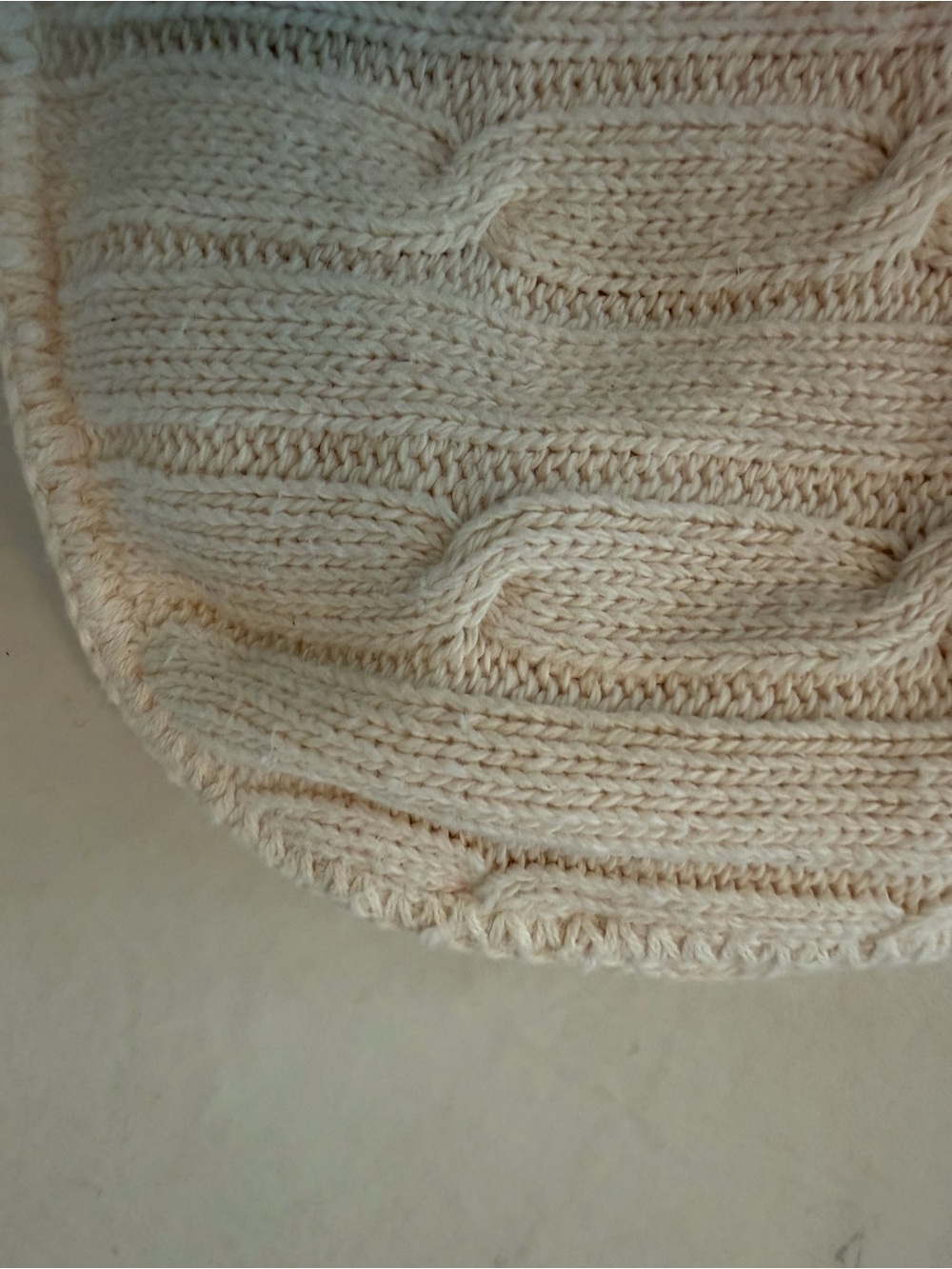 Vintage Soft Cable Knit Throw Blanket - Cream - Picture 4 of 5